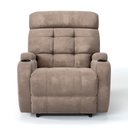 Ver imagem 2 de Poltrona do Papai Reclinável em Suede Cor Bege Reclinação Manual - Modelo Florença