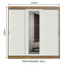 Ver imagem 3 de Guarda-roupa Casal Madesa Kansas 3 Portas de Correr com Espelho 3 Gavetas