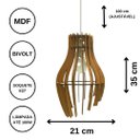 Ver imagem 3 de Luminária Teto tipo Pendente GARRA MDF - Completa - Cor: Preta