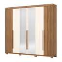 Ver imagem 3 de Guarda-roupa Norton 06 Pts. C/ Espelho Nature/off White - Henn