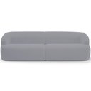 Ver imagem 3 de Sofá 3 Lugares Curvo Orgânico com 02 Poltronas para Sala Living 250cm Barolo L06 Veludo Cinza - Lyam