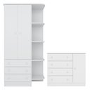 Ver imagem 1 de Quarto de Bebê Doce Sonho com Roupeiro 825 e Cômoda Sapateira 2561 Qmovi Branco