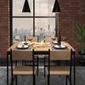 Mesa de Jantar Retangular 4 Lugares Madeira Moderna Industrial 120x90cm - 5