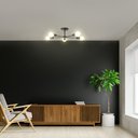 Ver imagem 2 de Plafon Taschibra Cyber Preto Para 5 Lâmpadas E27 Bivolt
