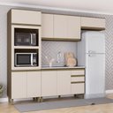 Ver imagem 1 de Cozinha Compacta Modulada 4 Peças 100% MDF com Torre Quente Connect Bege/Duna/Cristal