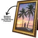 Ver imagem 2 de Porta Retrato 15x21 Moldura Madeira Premium Ouro Velho com Vidro Vertical e Horizontal
