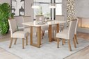 Ver imagem 1 de Mesa de Jantar Yara 180 C. Vidro 6 Cad. Malu Linho - Henn