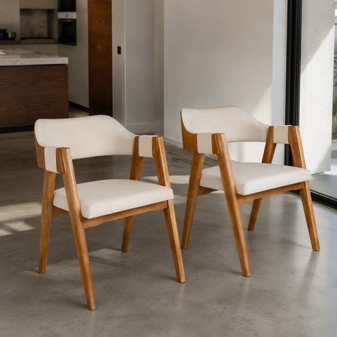 Conjunto 2 Lux em Linho Marfim Design Sofisticado Detalhes Manuais