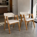 Ver imagem 1 de Conjunto 2 Lux em Linho Marfim Design Sofisticado Detalhes Manuais