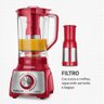 Liquidificador Mondial Turbo Vermelho 3l L-1100-ri 1100w 110v - 4