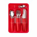 Ver imagem 1 de Jogo de Talheres Clink 24 Peças Inox - Vermelho
