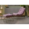 Poltrona Costela com Puff EVA Dourado Suede Rose - Jotabe - 3