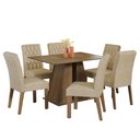 Ver imagem 2 de Conjunto Sala de Jantar Mesa Tampo de Madeira 6 Cadeiras Rustic/imperial Fabiana Madesa