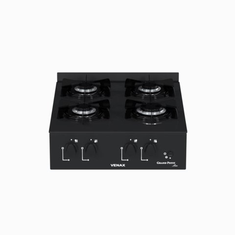 Fogao de Mesa 4 Bocas Venax Grand Petit Line Preto Gas Glp