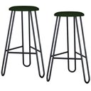 Ver imagem 1 de Kit 02 Banquetas Baixa Bar Cozinha Sala de Jantar Áris C01 Preto Linho Verde Musgo - Lyam Decor