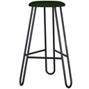 Ver imagem 2 de Kit 02 Banquetas Baixa Bar Cozinha Sala de Jantar Áris C01 Preto Linho Verde Musgo - Lyam Decor