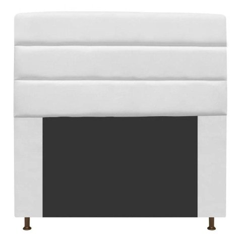 Cabeceira Estofada Turim 100cm Solteiro Suede Branco