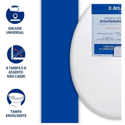 Assento Almofadado Atlas Primafer Oval Branco Liso Banheiro - 2