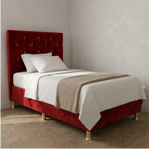 Cabeceira para Cama de Solteiro Kassi Suede:Marsala