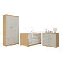Ver imagem 2 de Quarto de Bebê Completo com Berço Americano 3 em 1 Realeza Multimóveis Mp4591 Madeirado/off White