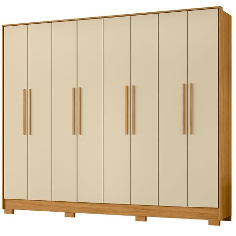 Guarda Roupa Casal Fortaleza 8 Portas 4 Gavetas Carvalho Americano Off White - Incorplac