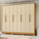 Ver imagem 4 de Guarda Roupa Casal Fortaleza 8 Portas 4 Gavetas Carvalho Americano Off White - Incorplac