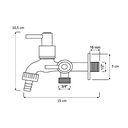 Ver imagem 5 de Torneira Tanque Máquina Lavar 2 Saídas ABS Cromado 1031 C72:Prateado
