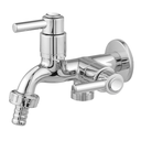 Ver imagem 1 de Torneira Tanque Máquina Lavar 2 Saídas ABS Cromado 1031 C72:Prateado