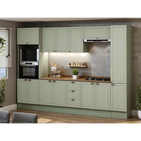 Cozinha Completa 6pçs Americana Verde Mint/ebano C/tpo e Rod