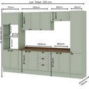 Ver imagem 5 de Cozinha Completa 6pçs Americana Verde Mint/ebano C/tpo e Rod