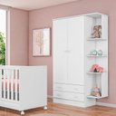 Ver imagem 2 de Guarda-roupa Infantil com Nicho Doce Sonho Branco - Qmovi