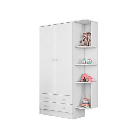 Guarda-roupa Infantil com Nicho Doce Sonho Branco - Qmovi
