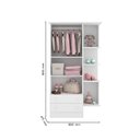 Ver imagem 3 de Guarda-roupa Infantil com Nicho Doce Sonho Branco - Qmovi