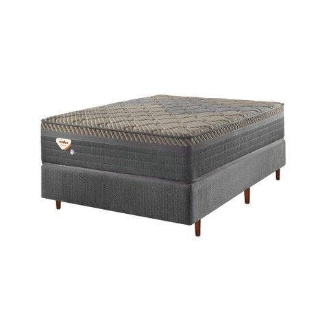 Conjunto Casal Box + Colchão Resistive Molas Ensacadas Extra Firme Ecoflex 150kg