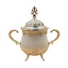Açucareiro Branco de Porcelana e Metal Prateado - 1