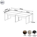 Ver imagem 3 de Mesa Escritório 4 Lugares 2,40m x 1,20m Pé Painel F5 Office Cor:Málaga com Preto