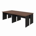 Ver imagem 2 de Mesa Escritório 4 Lugares 2,40m x 1,20m Pé Painel F5 Office Cor:Málaga com Preto