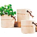 Ver imagem 1 de Kit 3 Cachepots com Detalhes em Couro e Ilhóses