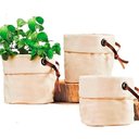 Ver imagem 2 de Kit 3 Cachepots com Detalhes em Couro e Ilhóses