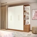 Ver imagem 4 de Armário Canela/Off White com 4 Portas e 5 Gavetas para Quarto - Kappesberg