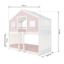 Ver imagem 3 de Beliche Montessoriano Casinha Dos Sonhos com Cortina Madeira Maciça Rosa/branco Housin