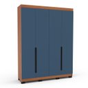 Ver imagem 2 de Roupeiro Solteiro Madri 4 Portas 4 Gavetas 161x214cm Azul/Freijó 250701