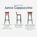 Ver imagem 3 de Kit 3 Bancos para Bancada Banqueta Alta Cappuccino Balcão Cozinha Bistrô Área Gourmet Churrasqueira