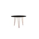 Ver imagem 2 de Mesa Sala e Jantar Tampo Redonda 90cm Preta Clips 3 Pés Ferro Cobre