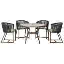 Ver imagem 1 de Mesa com 4 Cadeiras e Noronha Estofado 5 Trama Original Preto