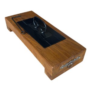 Lareira Ecológica 36 Cm Madeira Ferro Queimador Alcool Pé Madeira Minas Arte Própria Lareira 36 Cm P
