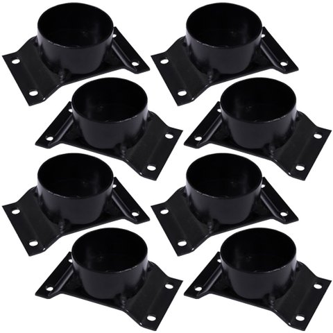 Kit 8 Chapinhas Chapa Elevada com Tubo Fixação Pés Palito Rosca 5/16 Preto