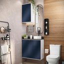 Ver imagem 1 de Conjunto para Banheiro com Aéreo Kappesberg Celeste 2 Peças Branco/azul 80cm