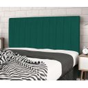 Ver imagem 3 de Cabeceira Estofada Box Casal King Size Encosto para Cama Corola 195x126 Cm Azul Tiffany