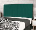 Ver imagem 3 de Cabeceira Estofada Box Casal King Size Encosto para Cama Corola 195x126 Cm Azul Tiffany